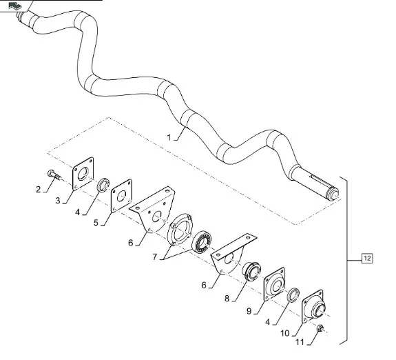 9850680 - Фланец подшипника крепления вала к клавишам соломотряса ТС5